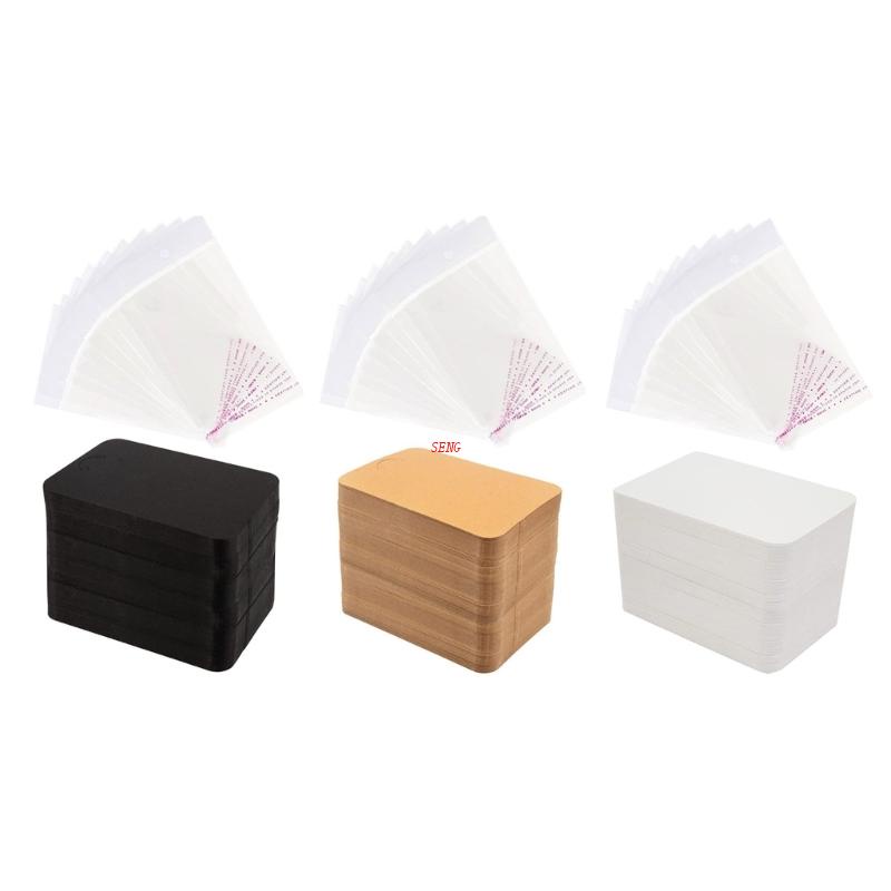 seng 100Pcs Keychain Jewelry Cardboard with Self-sealing Bag Paper ...