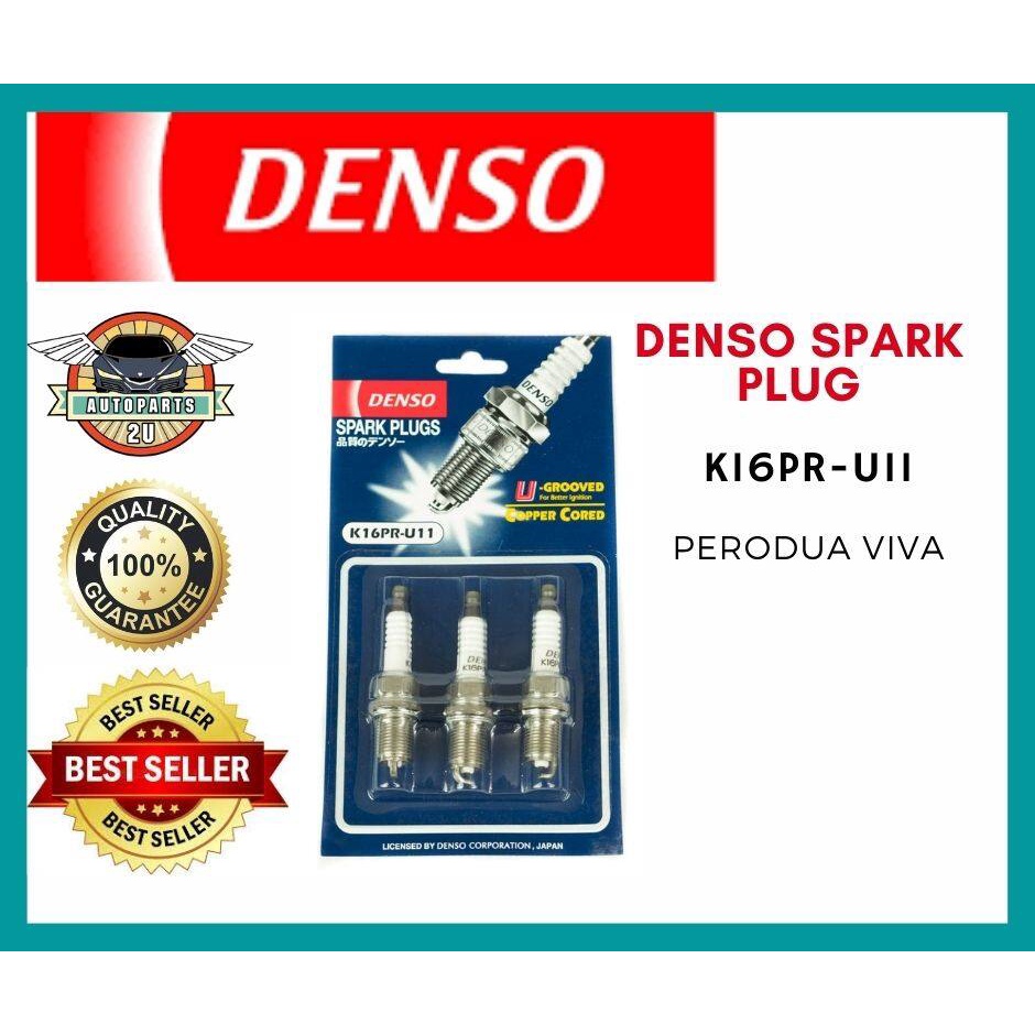 DENSO Spark Plug K16PRU11/K16PR-U11 -Kelisa Kenari Viva Kancil Myvi ...