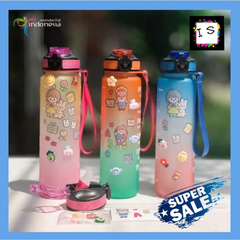 Original 1 LITER Gradation VIRAL Drinking Water Bottle / 3D & 2D Free ...