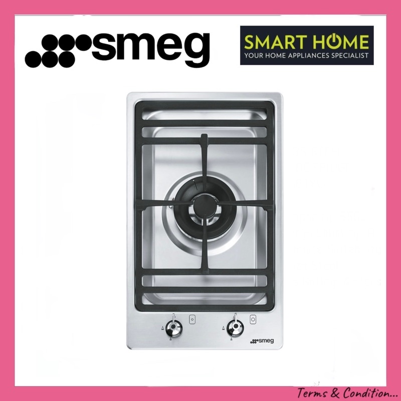 SMEG PGF31G1 Ultra Low Profile Gas Hob [Stainless Steel] Domino Hob