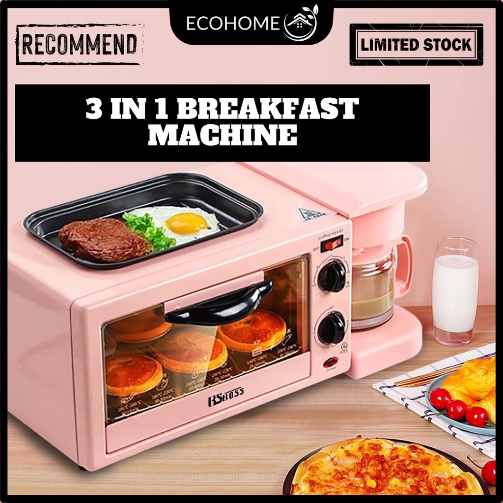 【ECOHOME】 Breakfast Machine 3-IN-1 Multi-Function Oven Electric Oven ...