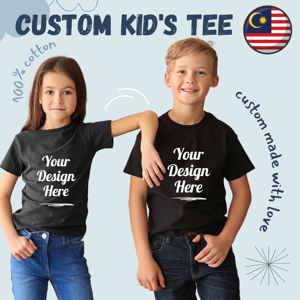 CUSTOM KIDs Tshirt Printing Cetak Baju Budak Custom Print Design