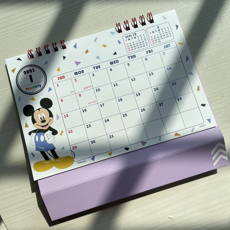 DAISO Planner / Cat Desk Calendar 2024 / Mickey & Friends 2023 Calendar