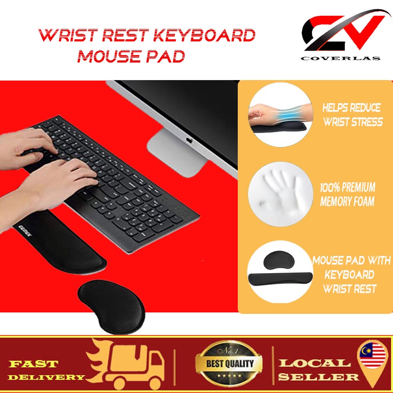 Keyboard Wrist Rest Pad & Mouse Pad Ergonomic Gel Wrist Rest Support ...
