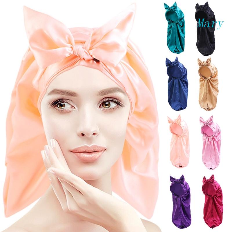 Mary Satin Silk Sleep for Head Cover Turban Wrap Long Hair