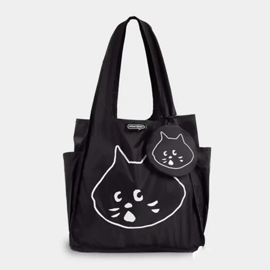 B) High Quality Surprised Cat Tote Bag with mini pouch and hook