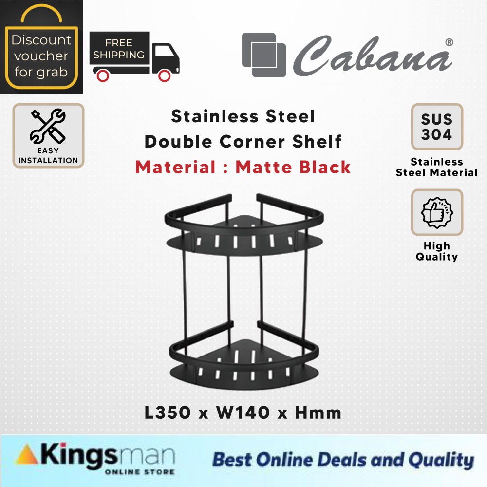 [Kingsman] Cabana Bathroom Shelf Stainless Steel 304 Toilet Rack Bilik ...