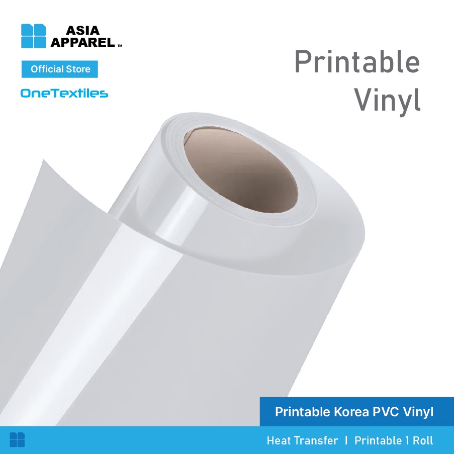 KOREA PRINTABLE PVC 1 Meter Heat Transfer Vinyl for Textiles (White ...