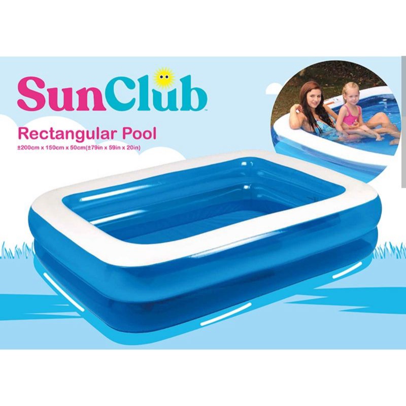 Sun Club 83390 Rectangular Pool / 200 x 150 x 50cm / Inflatable Family ...