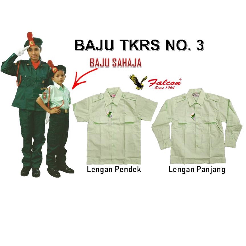 Uniform Baju Tkrs No 3 Lengan Pendek Lengan Panjang Baju Sahaja