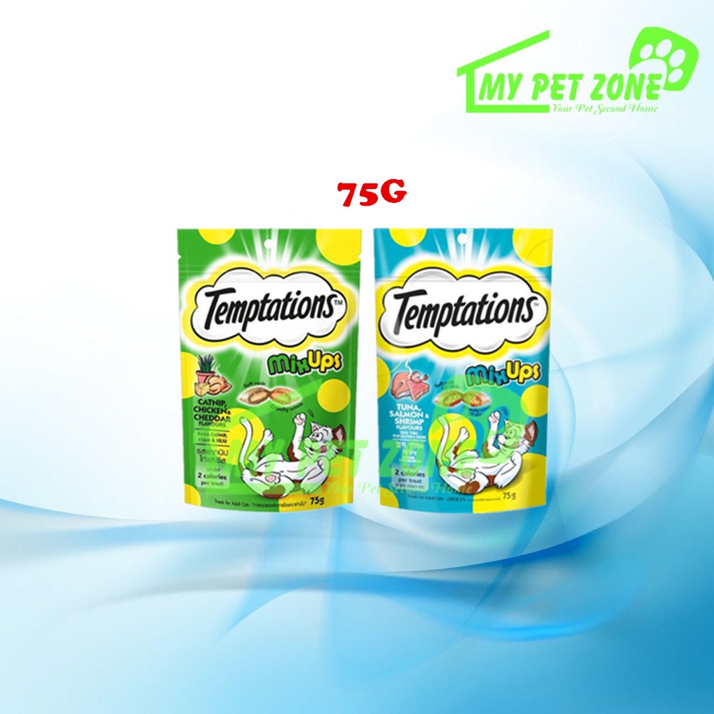 Temptations Mix Ups Catnip,Chicken & Cheddar / Tuna, Salmon & Shrimp