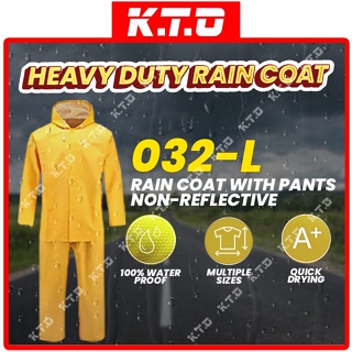 PVC Raincoat Yellow Water Proof Heavy Duty Rain Coat for Adults