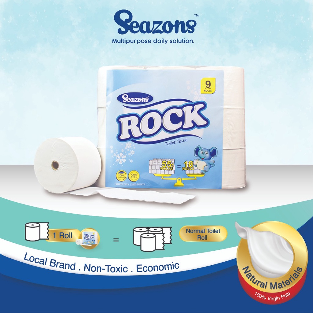 Seazons Rock Toilet Tissue (9 rolls x 1000 sheets) | Shopee Malaysia