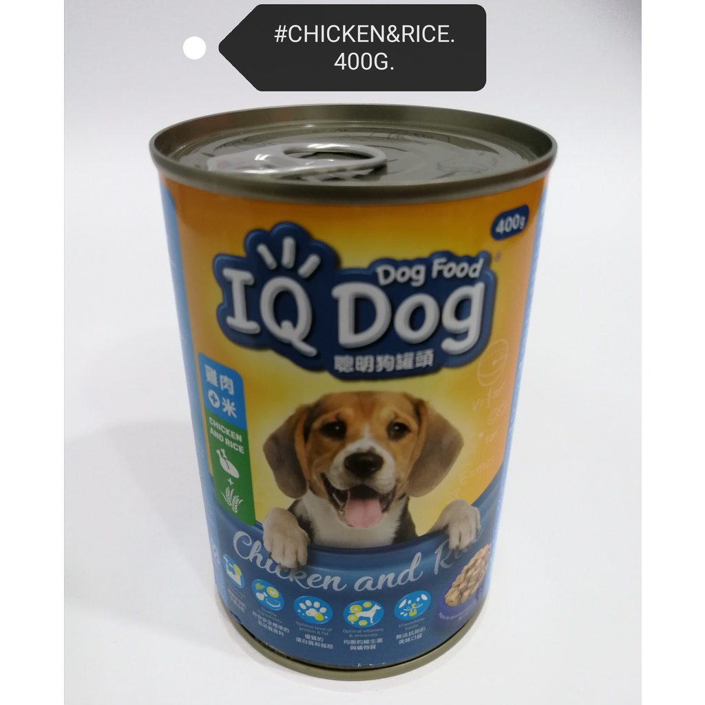 IQ Dog Canned Food Chicken Rice 400gram Feed Makanan Tin Anjing