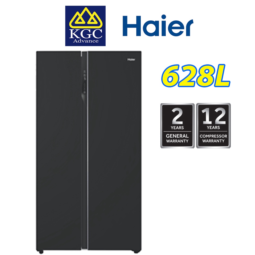 [Free Shipping] Haier 628L Side By Side Fridge Glass Series HRF619SI(B) Inverter Refrigerator