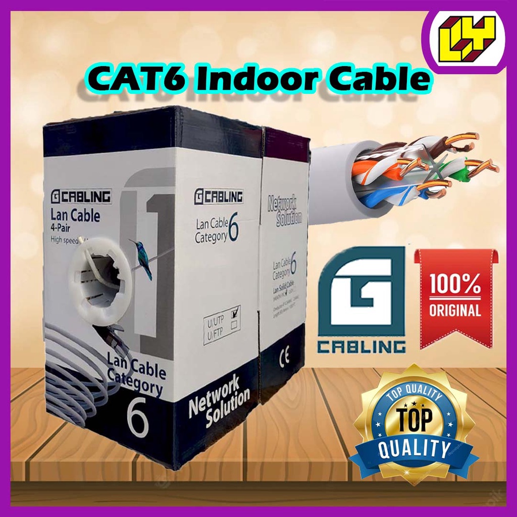 GCABLING CAT6 Cable 305M Full Copper CAT 6 RJ45 Network Cable Box 305M