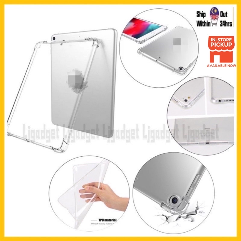 Silicone soft Tpu Transparent Back Cover Holder /Protective Casing ipad