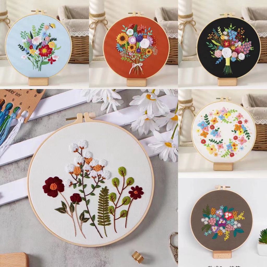 Embroidery Kit Needlework/ Beginner Embroidery Set/ Set Sulaman Tangan