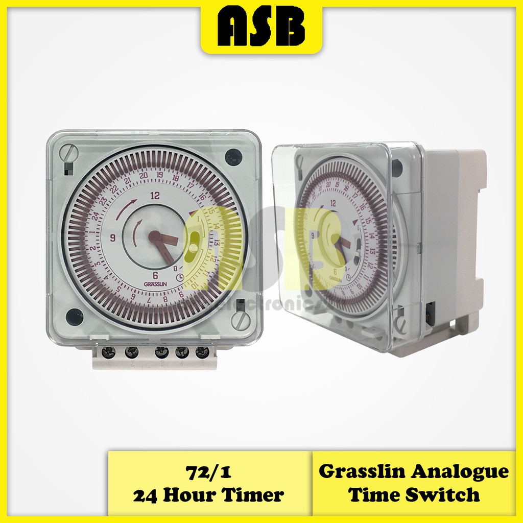 (1pc) Grasslin Analogue Time Switch 72/1 24Hour Timer ( 572001033
