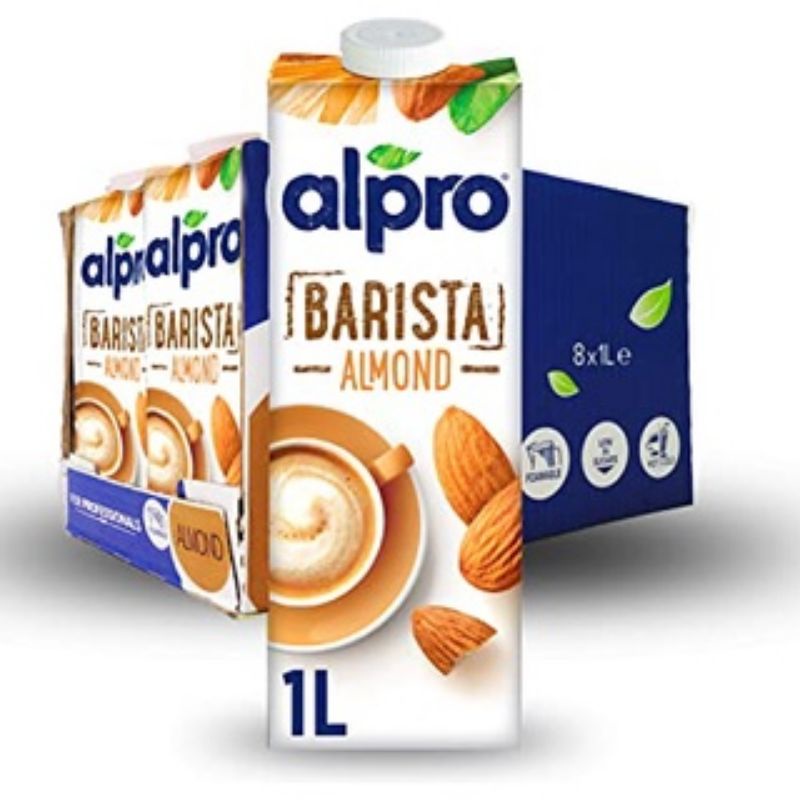Alpro Plant Based Barista Almond Milk No Added Sugar 8 x 1 Liter (1