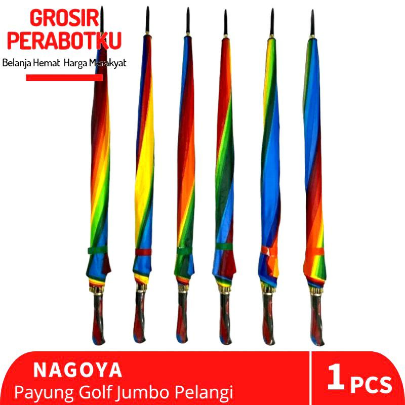 Large Jumbo Rainbow Golf Umbrella 16-finger Strong & Sturdy Large