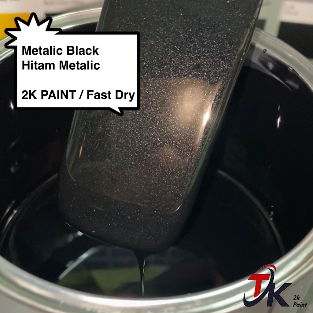 METALIC BLACK/HITAM METALIC 2K PAINT/FAST DRY/CAR PAINT/CAT BANCUH