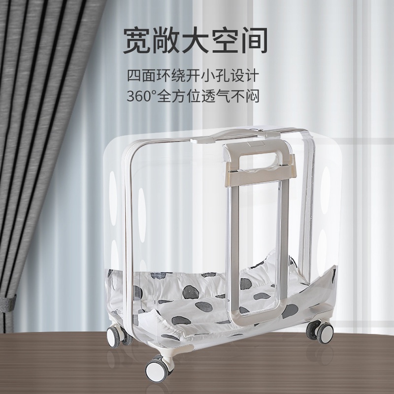 Large pet trolley case carrier transparent cat dog trolley stroller pet trolley bello cat
