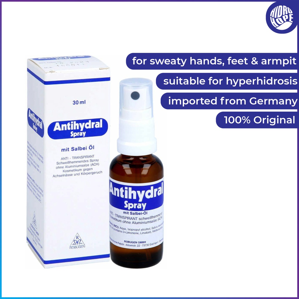 Antihydral® Spray 30ml for Sweaty Hands, Feet & Armpit Hyperhidrosis