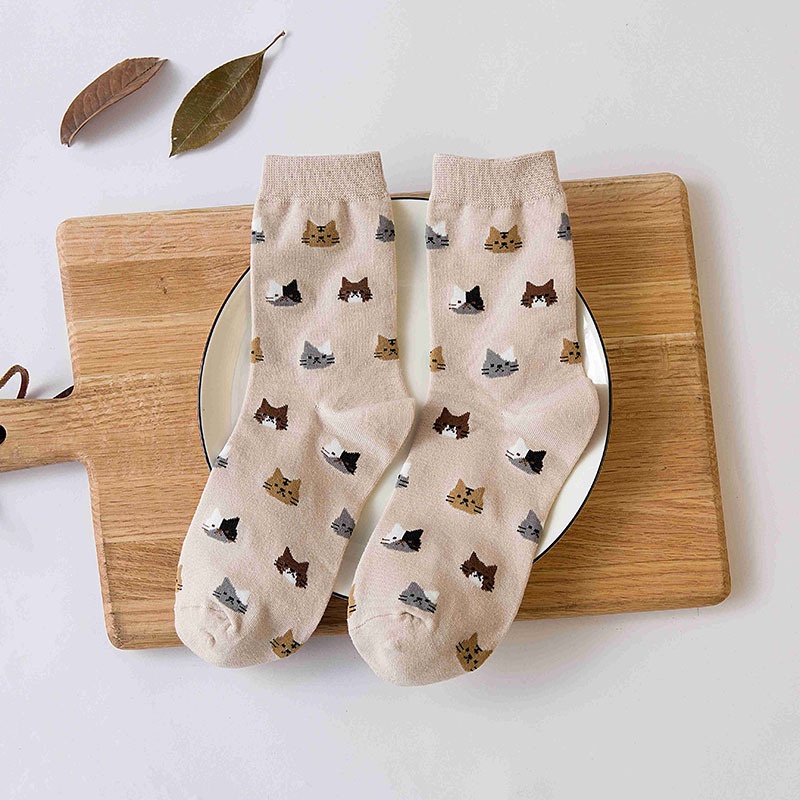 LOCAL KAWAII KOREAN SOCKS STOKIN CUTE COMEL LONG PANJANG KUCING CAT ...