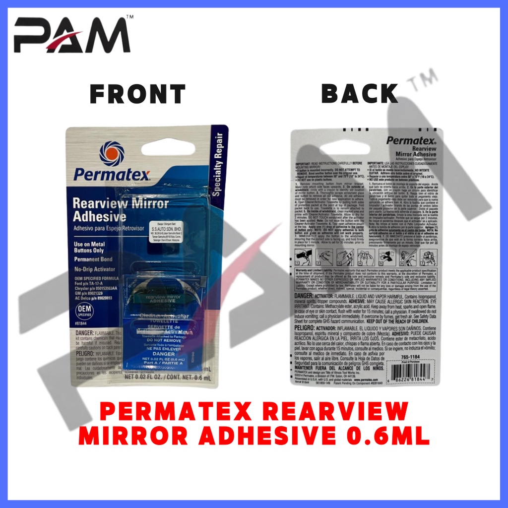 PERMATEX REARVIEW MIRROR ADHESIVE 81844 Shopee Malaysia