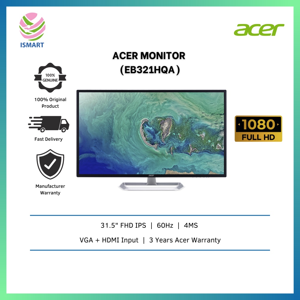 Acer Monitor EB321HQ Abi 31.5" FHD IPS Widescreen LED LCD ( 1x HDMI ...