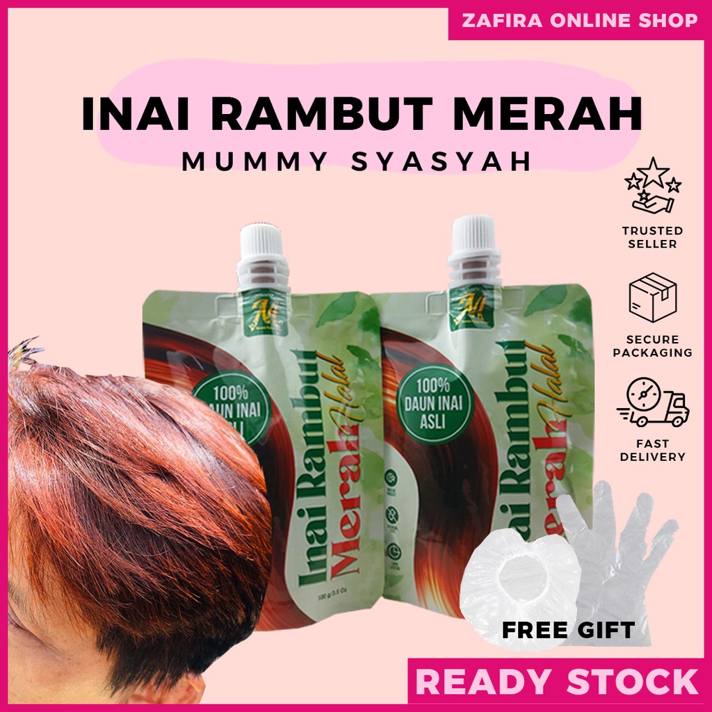 Inai Rambut Merah Original Daun Asli Pewarna Rambut Halal Halal Mesra Wuduk And Sah Solat 4313