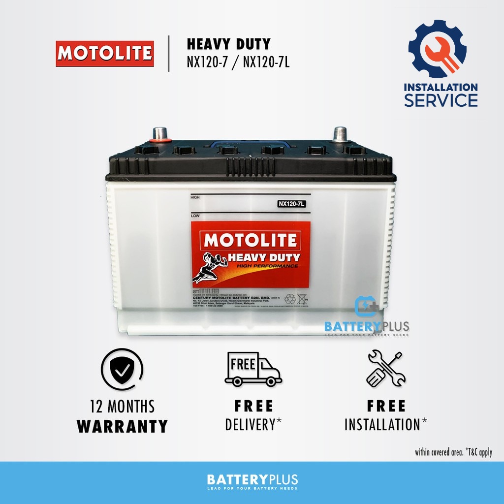 [ Installation Provided ] NX120-7 | NX120-7L Century Motolite Heavy Duty (Wet) Car Battery Triton | 