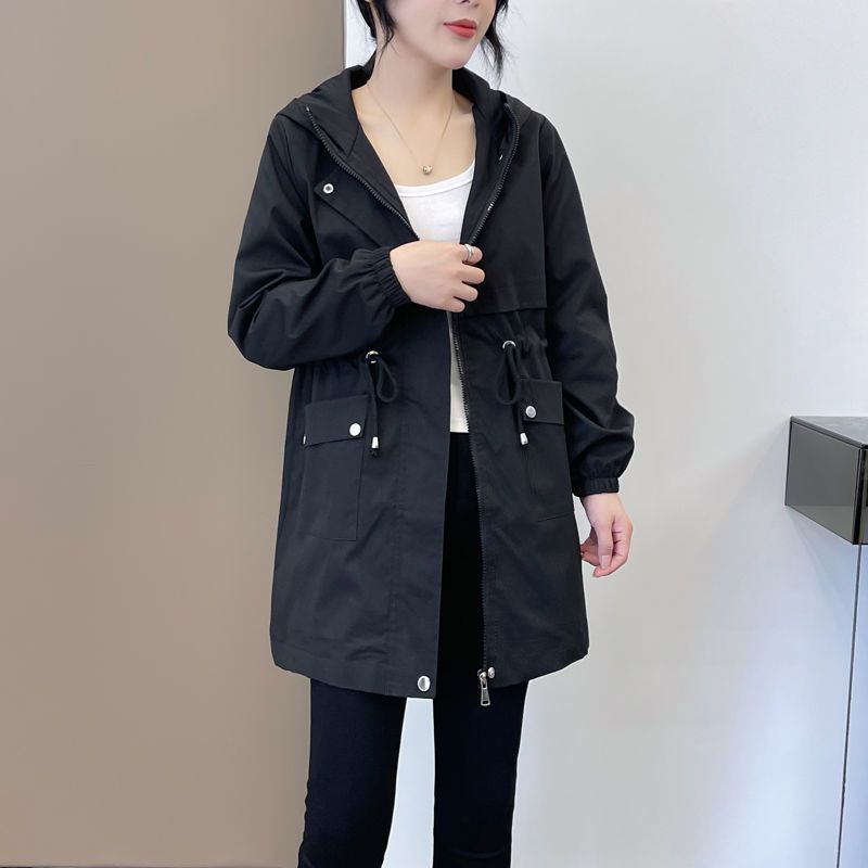 Plush windbreaker women's winter casual coat thickened medium length ...