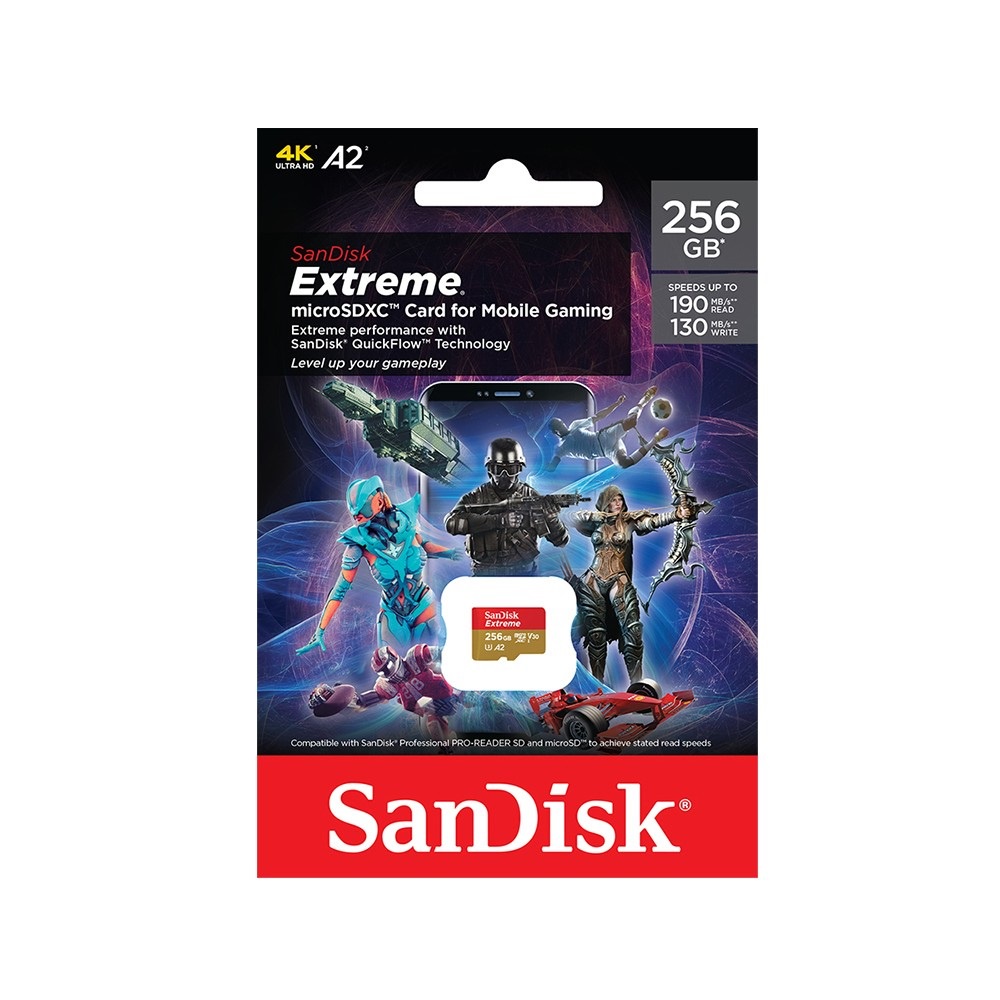 256GB Sandisk Extreme 4K UHD 190MB/s McSD Card For Drone and Action ...