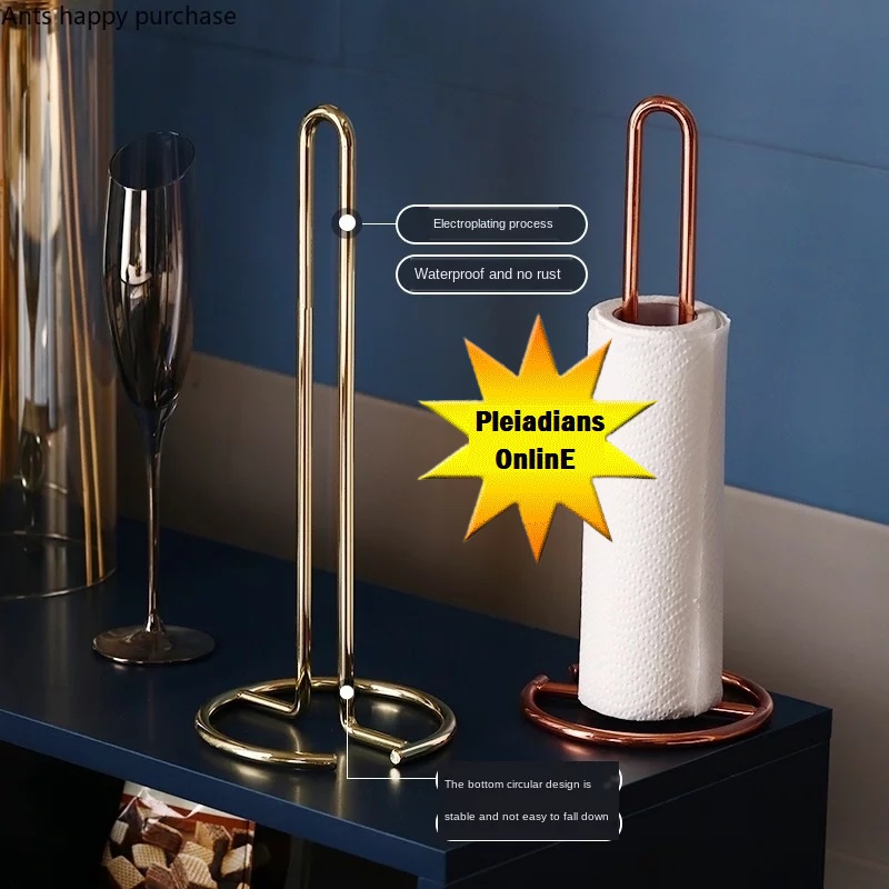 👉 Ready Stock 👉🇲🇾 Nordic Wrought Iron Paper Towel Holder Kitchen Vertical Roll Holder Metal 3093