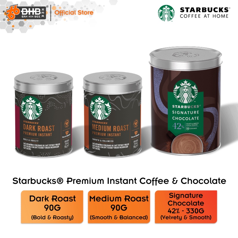 Starbucks Premium Instant Coffee Tin Arabica Coffee 90G (Medium / Dark Roast) Signature