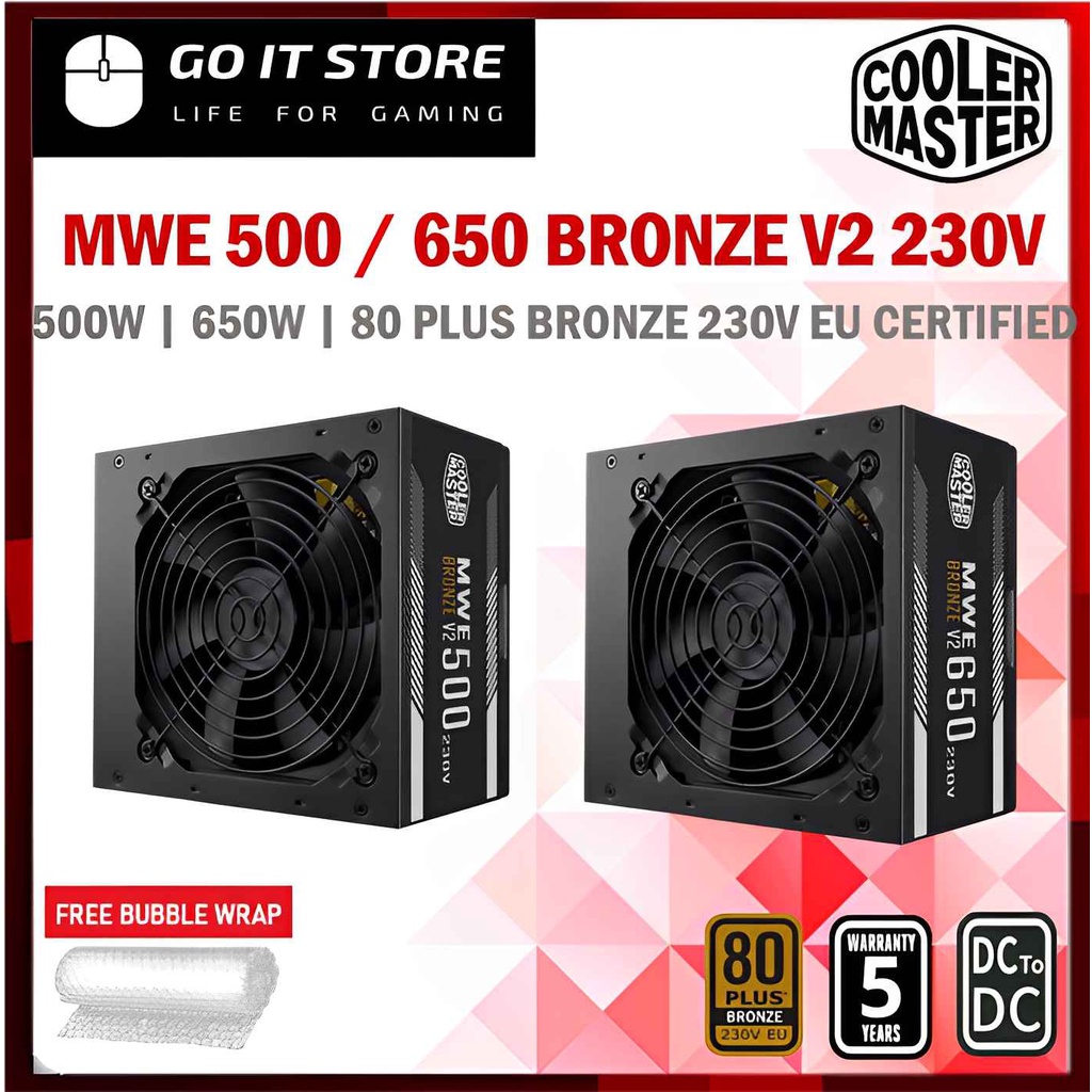Cooler Master MWE 500/ 650 Bronze V2 230V 80+ Bronze Power Supply (MPE ...