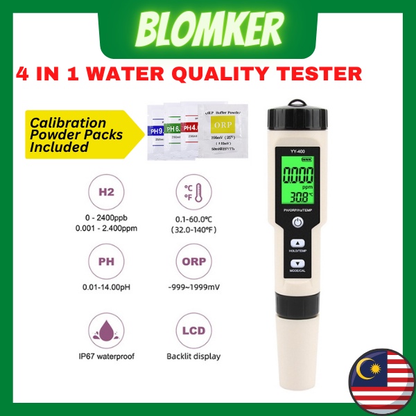 4 in 1 Hydrogen Ion Concentration Water Quality Test YY400 PH/ORP/H2