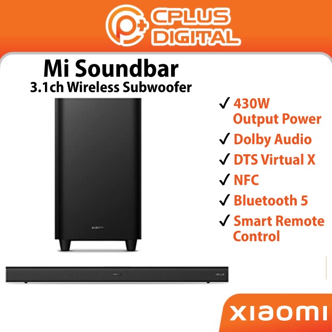 Xiaomi Soundbar 3.1ch 430W Wireless Subwoofer Dolby Audio DTS Virtual X ...