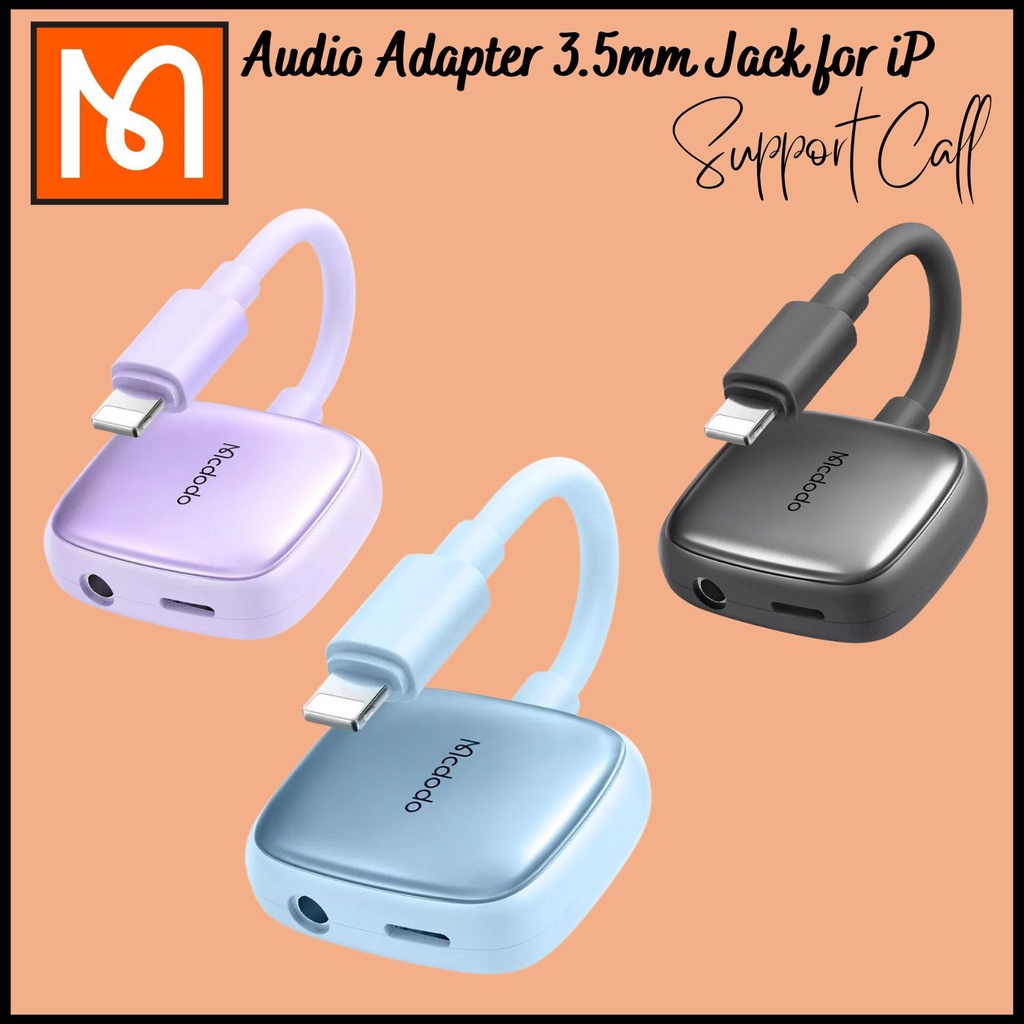 Mcdodo New 2-in-1 Colorful Fashion Headphone Jack Aux Adapter Support ...
