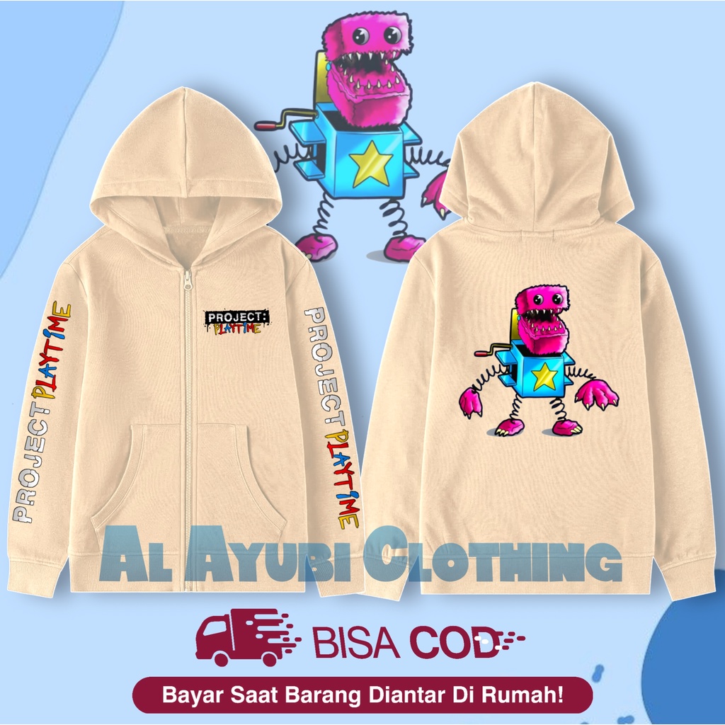 CHILDREN'S ZIPPER HOODIE JACKET MONSTER BOXY BOO PROJECT PLAYTIME POPPY ...