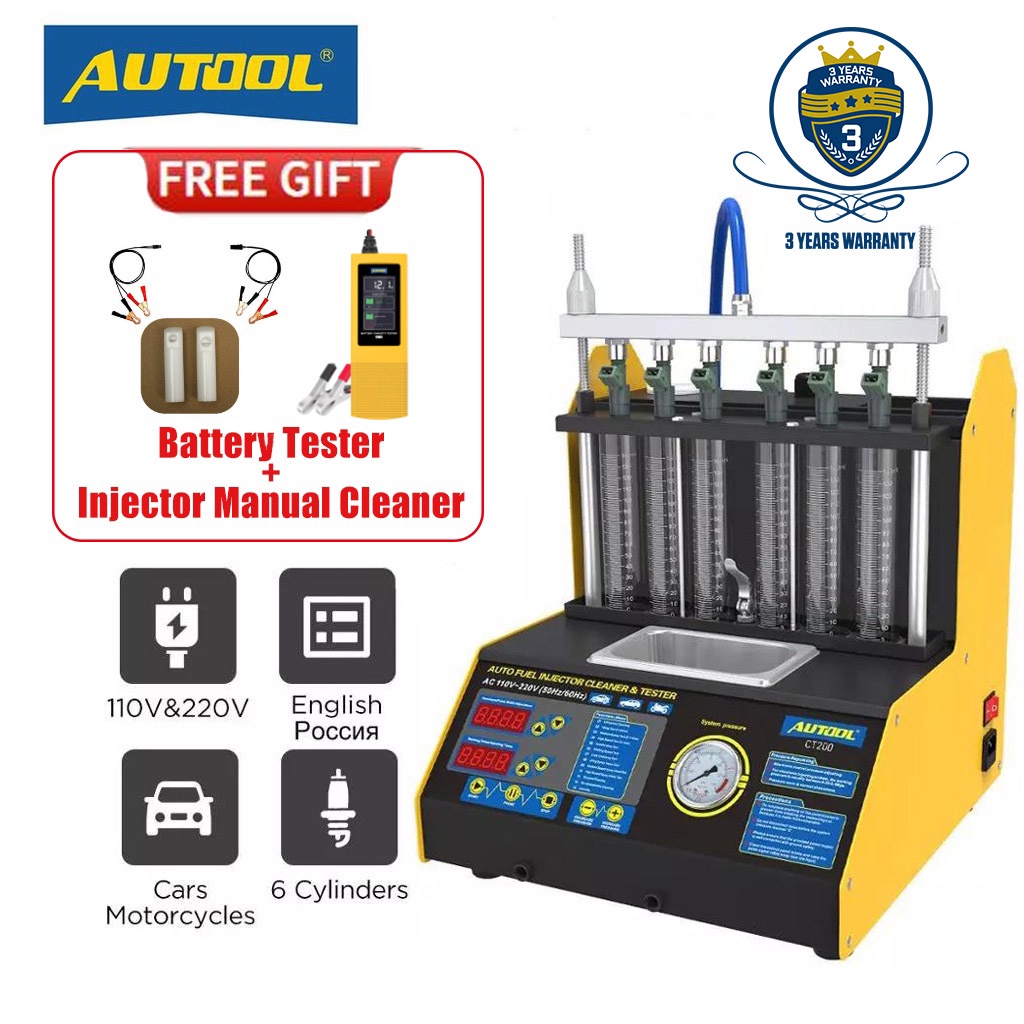 AUTOOL Ready Stock 110&220V Ultrasonic Wave Fuel Injector Cleaning