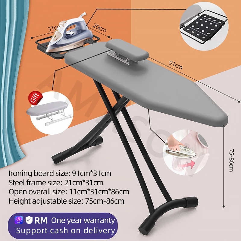 【Ready stock】Ironing board/silver plated cloth/6-speed adjustment ...