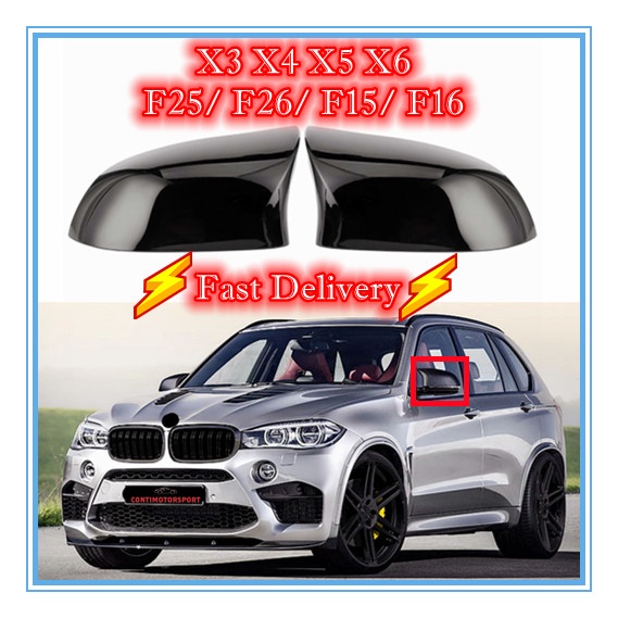 thumbnail image 2 of BW Gloss Black Wing Mirror Covers For BMW X3 (F25), X4 (F26), X5 (F15), X6 (F16) - Pair 2 of 3