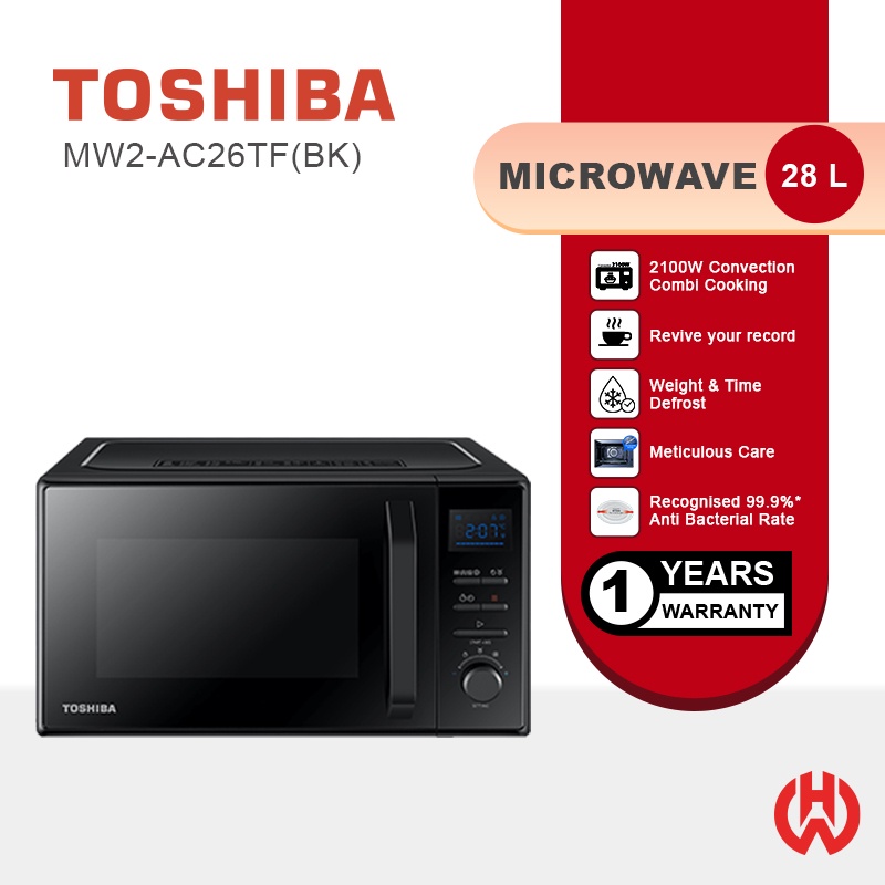 Toshiba 26L MICROWAVE Owen + GRILL + CONVECTION OVEN MW2AC26TF(BK