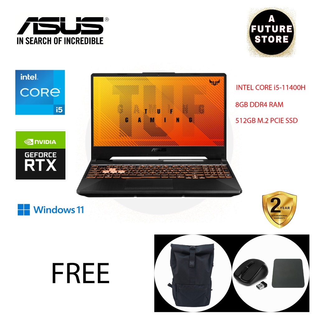 Asus Tuf F15 Fx506h Mhn224w 15 6 Fhd 144hz Gaming Laptop Black I5