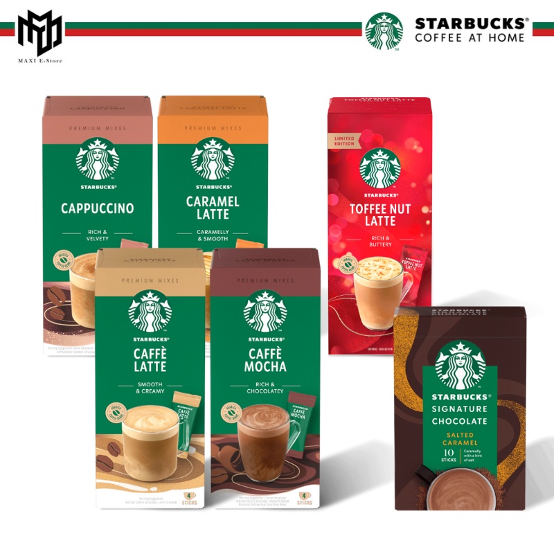 Starbucks Premium Instant Coffee Mixes Caffe Latte Caramel Latte Cappuccino Caffee Mocha