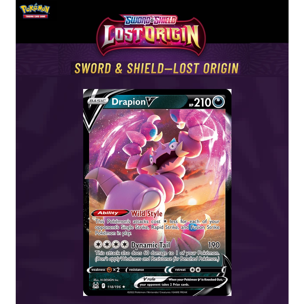 [Pokemon TCG] SS11 Lost Origin 118/196 Drapion V Ultra Rare Pokemon