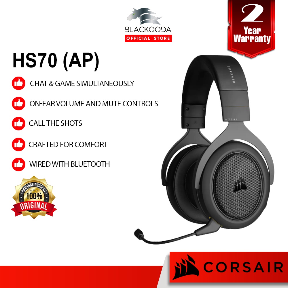 Corsair hs70 bluetooth wired gaming headset with outlet bluetooth